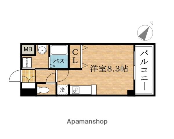 エスリード弁天町南(ワンルーム/8階)の間取り写真