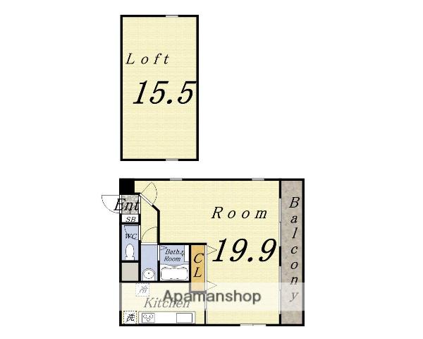 ハーバーハウス大阪(1LDK/7階)の間取り写真