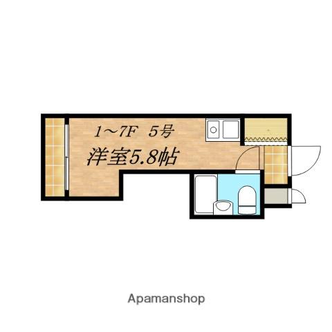 グリシーヌ(ワンルーム/1階)の間取り写真