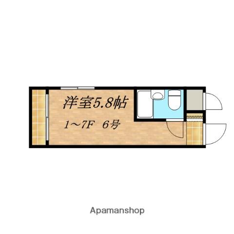 グリシーヌ(ワンルーム/5階)の間取り写真