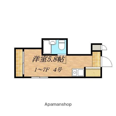 グリシーヌ(ワンルーム/5階)の間取り写真