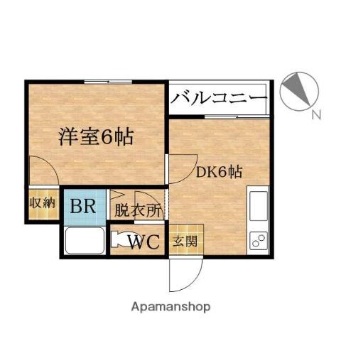 山田マンション(1DK/4階)の間取り写真