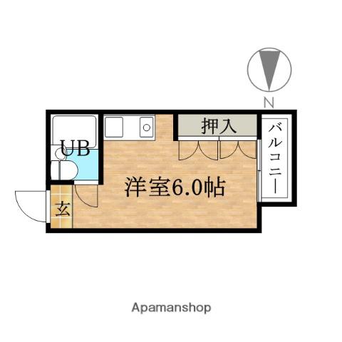 ノーブル3(ワンルーム/3階)の間取り写真