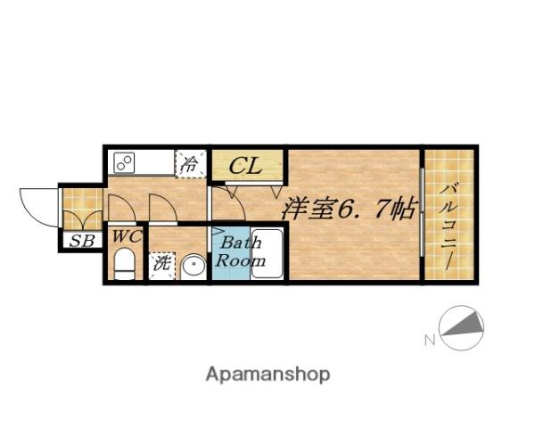 レジュールアッシュ九条(1K/11階)の間取り写真