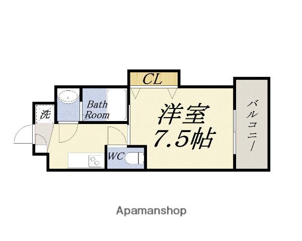ラグゼ弁天町(1K/4階)の間取り写真