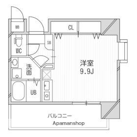 アスリート本町リバーウエスト(ワンルーム/11階)の間取り写真
