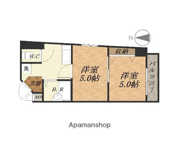 プロスパーK(2K/8階)の間取り写真