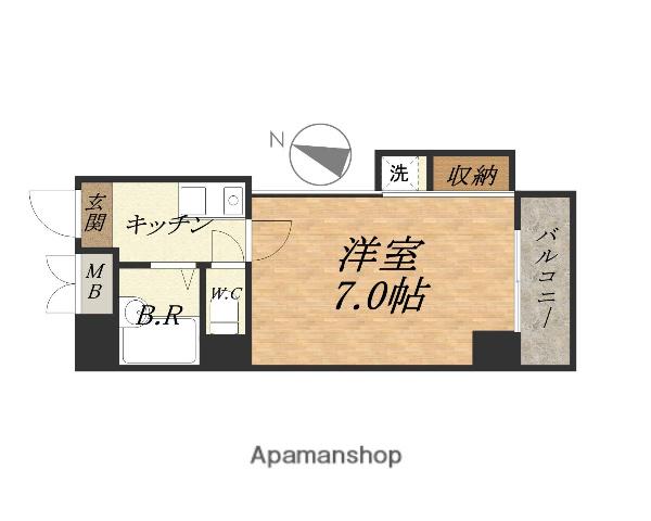 アンタンテセブンス(ワンルーム/10階)の間取り写真