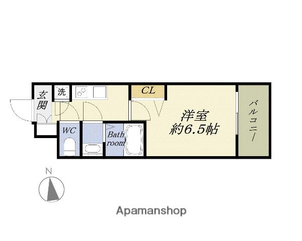 レジュールアッシュウエストレジス(1K/8階)の間取り写真