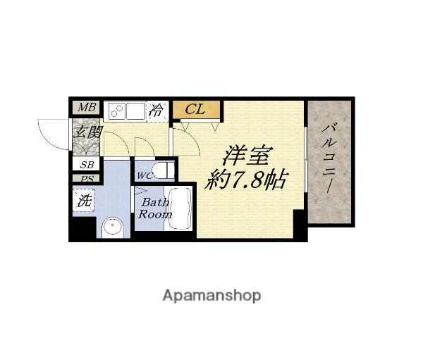 セオリー大阪ベイシティ(1K/6階)の間取り写真