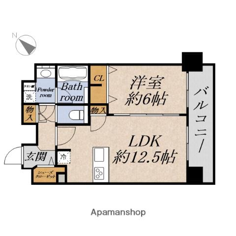 プレサンスOSAKA DOMECITYビーツ(1LDK/13階)の間取り写真