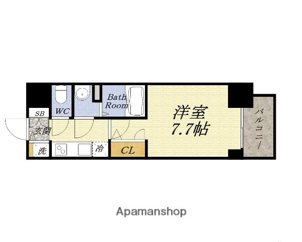 サムティ夕凪LUKSUS(1K/6階)の間取り写真