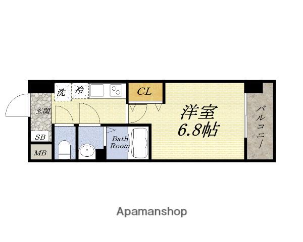 フォーリアライズ弁天町クロス(1K/5階)の間取り写真