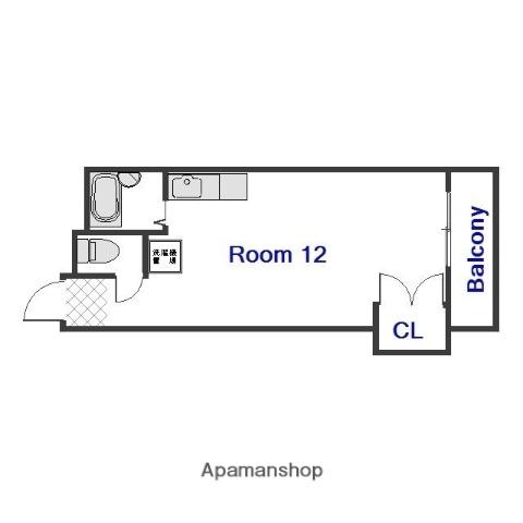 ヴァンコート三軒家東(ワンルーム/4階)の間取り写真