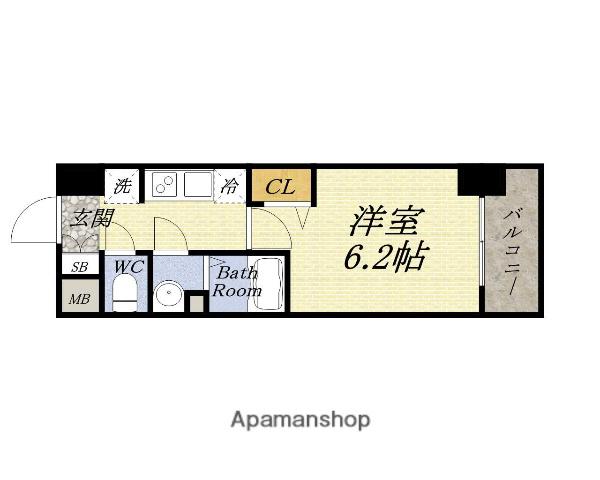 アドバンス大阪セレーノ(1K/12階)の間取り写真