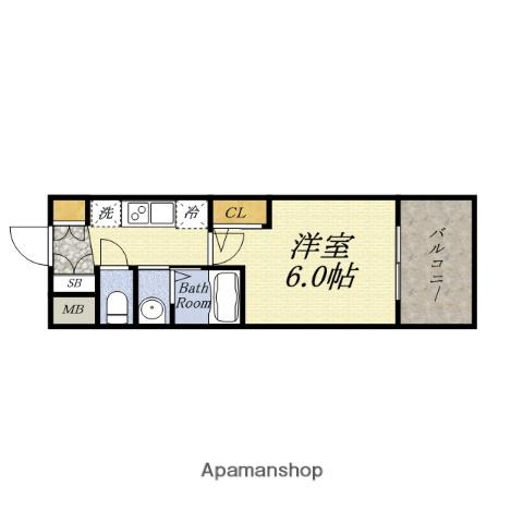 エステムコート大阪ウエストⅡ(1K/12階)の間取り写真