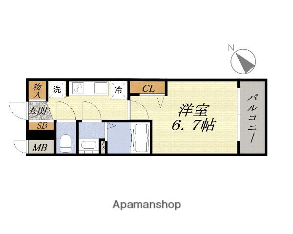 アドバンス大阪ベイココナ(1K/11階)の間取り写真
