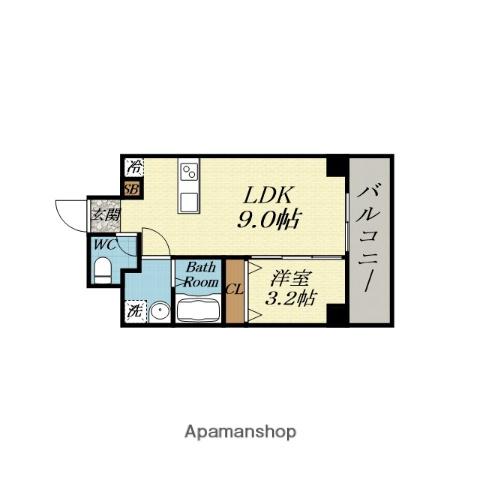 LA BENTEN(1LDK/4階)の間取り写真
