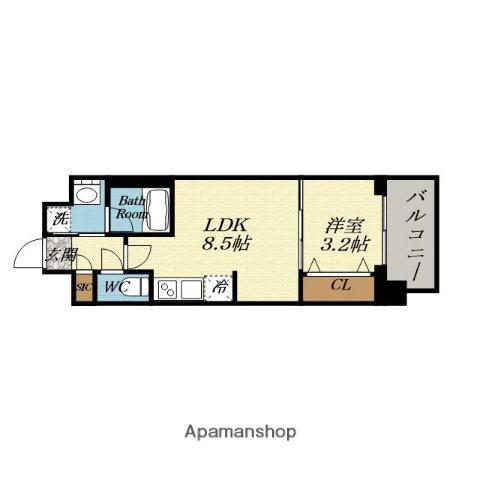 スプランディッド弁天町(1LDK/5階)の間取り写真