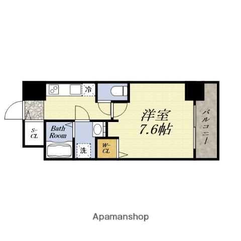 ベイサイドパークOSAKAノースレジデンシス(1K/9階)の間取り写真