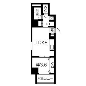 トモ南堀江(1LDK/9階)の間取り写真