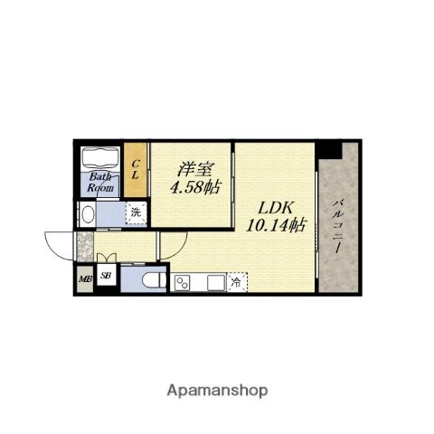 プレジオ阿波座(1LDK/3階)の間取り写真
