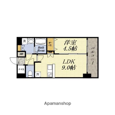 ベイサイドパークOSAKAサウスレジデンシス(1LDK/14階)の間取り写真