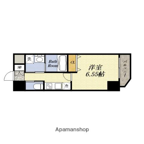 クローバー・グランツ弁天町(1K/3階)の間取り写真