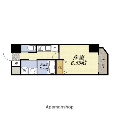 クローバー・グランツ弁天町(1K/10階)の間取り写真