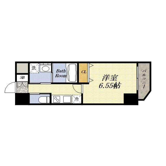 クローバー・グランツ弁天町(1K/7階)の間取り写真