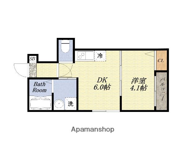 ハーモニーテラス伝法Ⅳ(1DK/2階)の間取り写真