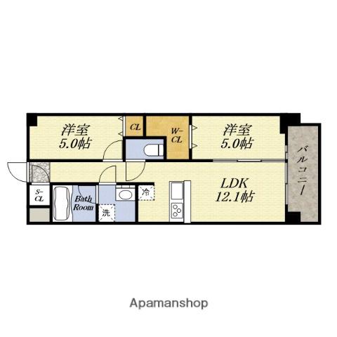 スプランティッド11(2LDK/11階)の間取り写真