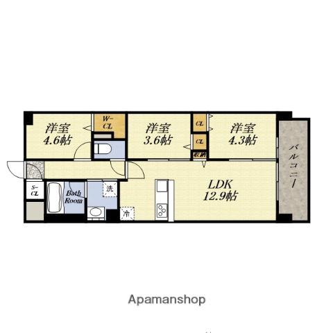 スプランティッド11(3LDK/12階)の間取り写真