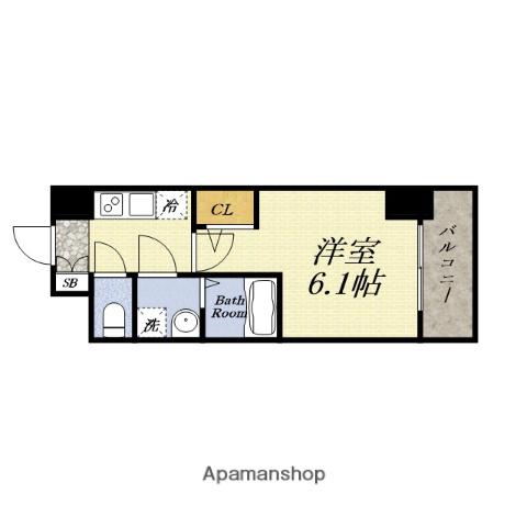 エスリード弁天町ノースプレミア(1K/15階)の間取り写真