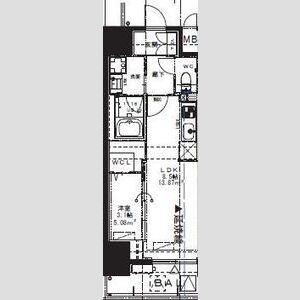 ALIVIS九条(1LDK/7階)の間取り写真