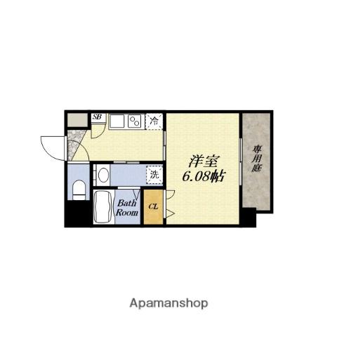 パークヒルズ天保山モエ(1K/1階)の間取り写真