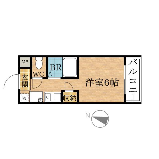 LAKIAMAISON弁天町(1K/5階)の間取り写真