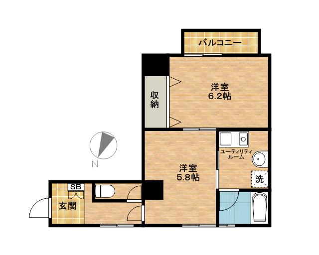 メゾンヒデックス(2K/1階)の間取り写真