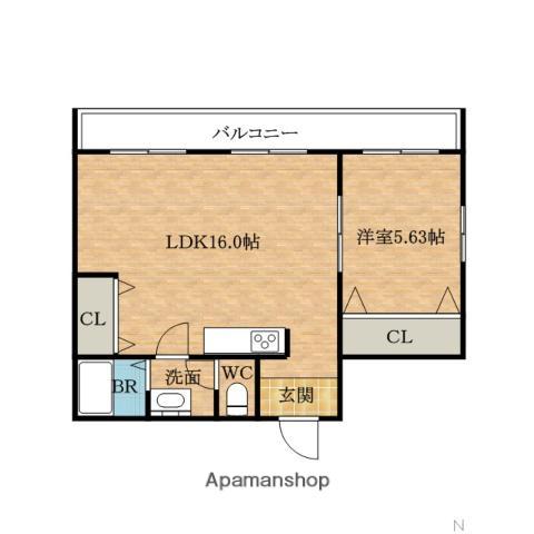 ウイングコート桜通(1LDK/5階)の間取り写真