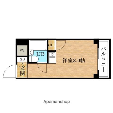 ラパンジール市岡元町(ワンルーム/9階)の間取り写真