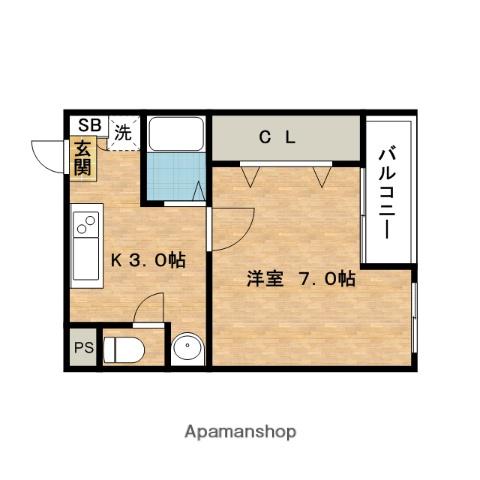 メゾンポルタ(1K/3階)の間取り写真