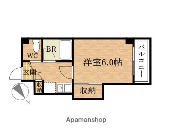 ハーモニー弁天(1K/2階)の間取り写真