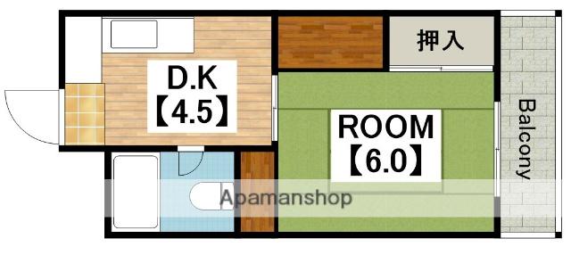 メゾン阪南(1DK/6階)の間取り写真