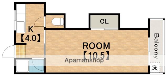ルンルン桑津(1K/3階)の間取り写真