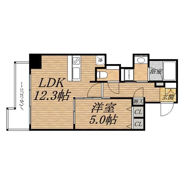 プレサンスNEO心斎橋(1LDK/12階)の間取り写真