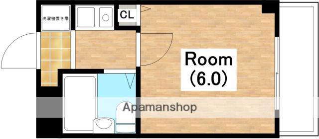 マンション輝(1K/2階)の間取り写真