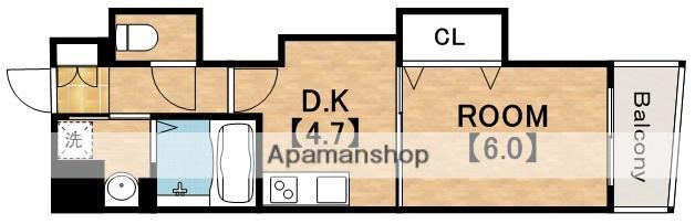 フレシュール 我孫子(1DK/5階)の間取り写真