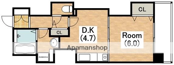 フレシュール 我孫子(1DK/8階)の間取り写真