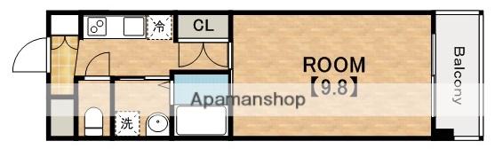 イセハイツ(1K/3階)の間取り写真
