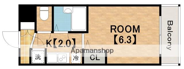 S・Eファースト(1K/8階)の間取り写真